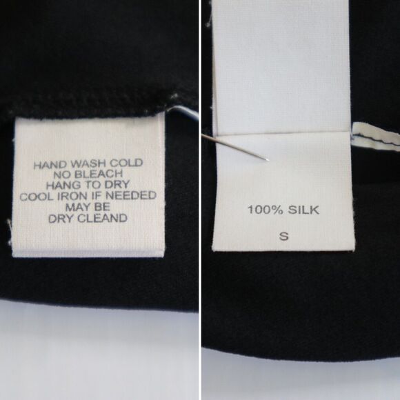 Eileen Fisher Size S Silk Jersey Fine Knit Dress Half Sleeve Black - Picture 8 of 8